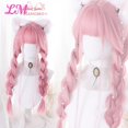 thumbnail image 4 of LM Cosplay Wig With Bangs Synthetic Straight Hair 24 Inch Long Heat-Resistant Pink Wig For Women, 4 of 7