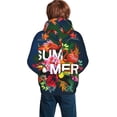 thumbnail image 6 of Kll Unisex Kids Boys Girls Hooded Pocket Pullover Hoodies-Summer Birds And Flowers, 6 of 9