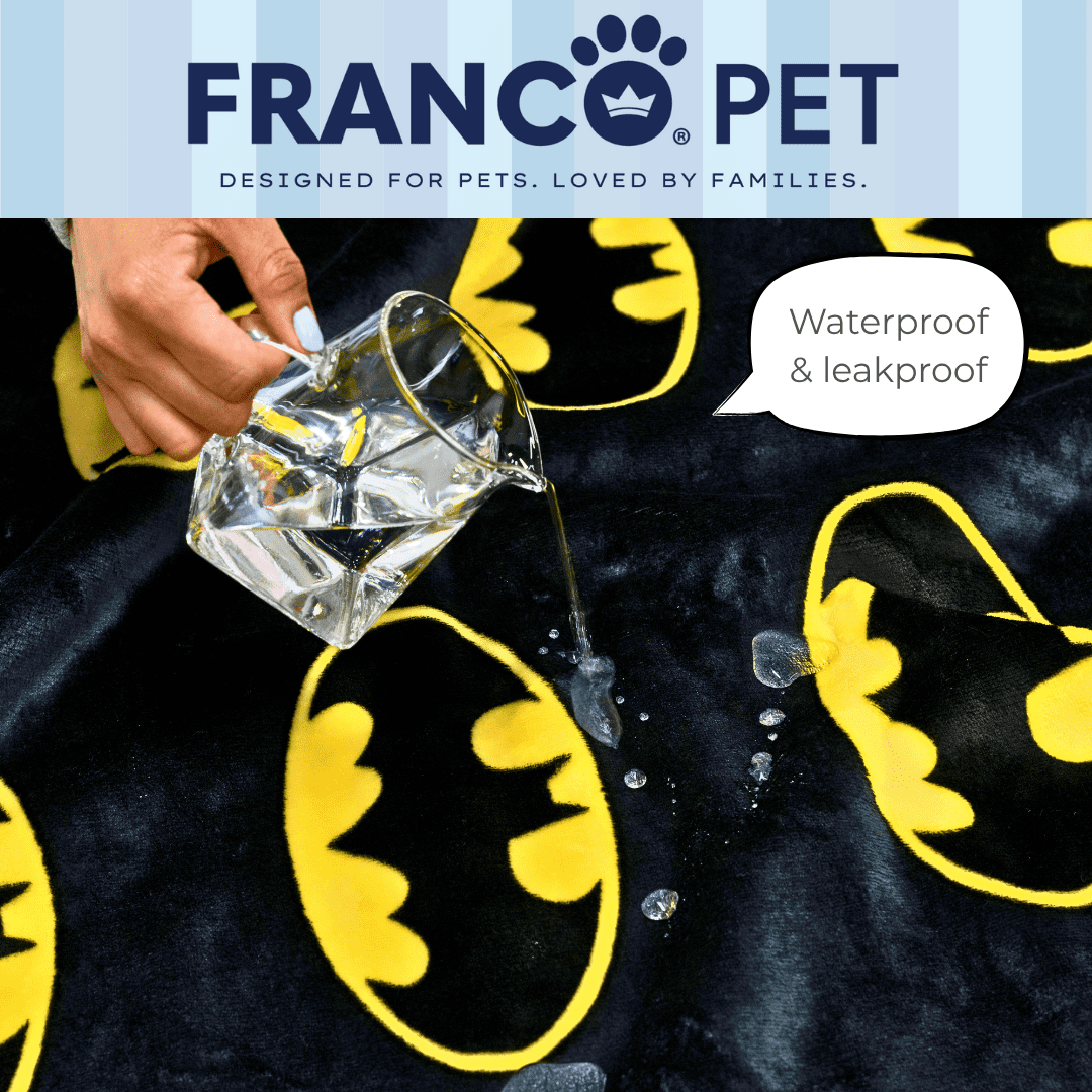 Batman Waterproof Fleece Sherpa Dog Pet Throw Blanket, 30x40 Small