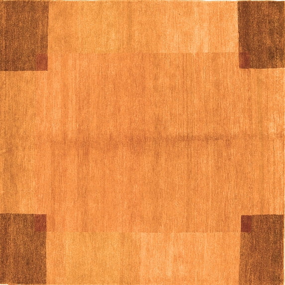 Ahgly Company Indoor Square Abstract Orange Contemporary Area Rugs, 7' Square