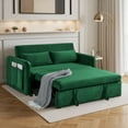 thumbnail image 2 of Lunale Convertible Loveseat Sleeper for Living Room, Modern Upholstered Futon Sofa Bed in Green, 2 of 9