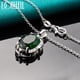 thumbnail image 2 of CJie-collar con colgante AAAAA de Plata de Ley 925 con circonita verde, cadena de 16-30 pulgadas para mujer, joyería con dijes para fiesta y boda, 2 of 2