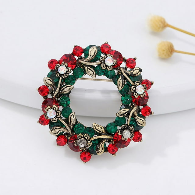 Zhuge Broche navideño, joyería navideña vintage para mujer, broches para mujer, alfileres y broches navideños para mujer, estilo F