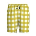 thumbnail image 4 of Fotbe Yellow Checkboard Pajama Shorts for Men, Men's Pajama Bottoms, Sleepwear,Short Pajama Pants-3X-Large, 4 of 9
