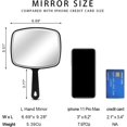 thumbnail image 3 of Large Wall Mount Hand Mirror with Handle, for Vanity Makeup Home Salon Travel Use (Square Black 10.3inx7.3in), 3 of 5