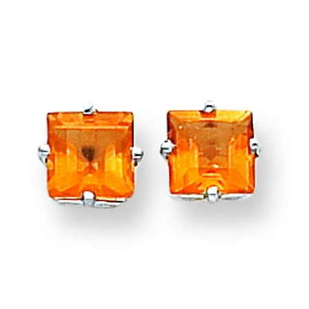 14k White Gold Princess Cut Citrine Earrings Jewelry 14k White Gold Princess Cut Citrine Earrings Jewelry