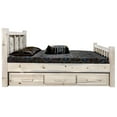 thumbnail image 4 of Homestead Collection Queen Storage Bed w/ Laser Engraved Wolf Design, Ready to Finish, 4 of 7