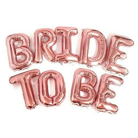 Big Bride to BE Balloons Rose Gold 16" Letters Banner - Bachelorette Party Decorations Kit - Hen Party Supplies and Favors - Bridal Shower and Hen Party Decorations Set