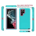 thumbnail image 7 of 6.8" Galaxy S22 Ultra 5G Cases, Njjex Heavy Duty Shockproof Protective Case for Galaxy S22 Ultra (6.8 Inch) with Tempered Glass Screen Protector - Turquoise, 7 of 7