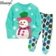 thumbnail image 2 of Pijamas azul turquesa para niñas, trajes de ropa de dormir, regalo de Navidad para niños, conjuntos de ropa de algodón, muñeco de nieve, punto, 2 of 4