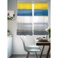 thumbnail image 4 of Retro Stripe Sheer Curtains 72 Inches Long 2 Panels Yellow Blue Grey Gradient Light Filtering Semi Sheer Window Curtains Drapes for Bedroom Living Room 52"x72", 4 of 7
