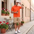 thumbnail image 6 of Men's Polo Shirt Short Sleeve Collared Button Placket Classic Fit Lightweight Casual Golf Polo Shirt, 6 of 7