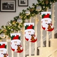 thumbnail image 5 of AuroraX Stylish Plush Christmas Stocking Cute Knitted Embroidered Stockings with Embroidered Santa Reindeer and Snowman 18" Large Candy Bag for Hanging Gifts Decor(White), 5 of 6