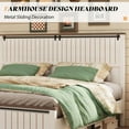 thumbnail image 3 of Merluxy Farmhouse King Size Bed Frame with Sliding Barn Door, Wooden Rustic Platform with 47" Tall Headboard, Solid Wood Slats & Metal Support, White, 3 of 6