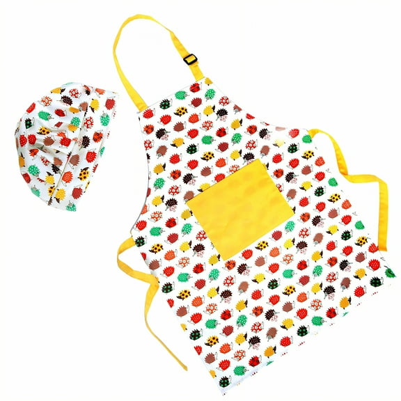 AUQ Kids Apron,Cotton Fabric Weave Kids Aprons for Cooking,Thin-Weight Texture for Kid Waterproof Apron,Style1