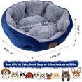 thumbnail image 3 of Cama para mascotas Asvin Small para perros y gatos, extra suave, azul, 50 cm, 3 of 6