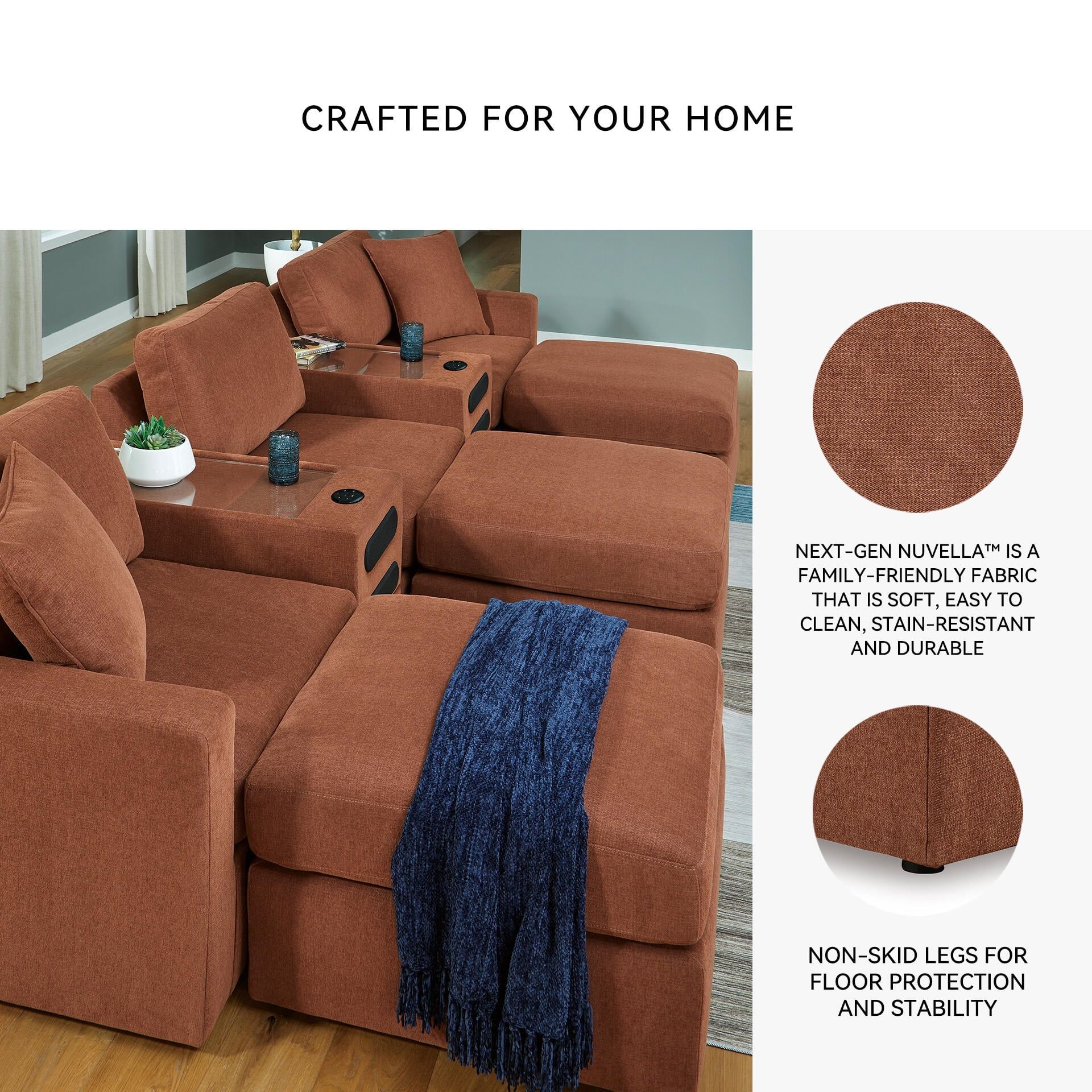 Signature Design by Ashley Modmax Oversized Accent Ottoman - Spice Brown Next-Gen Nuvella Performance Fabric
