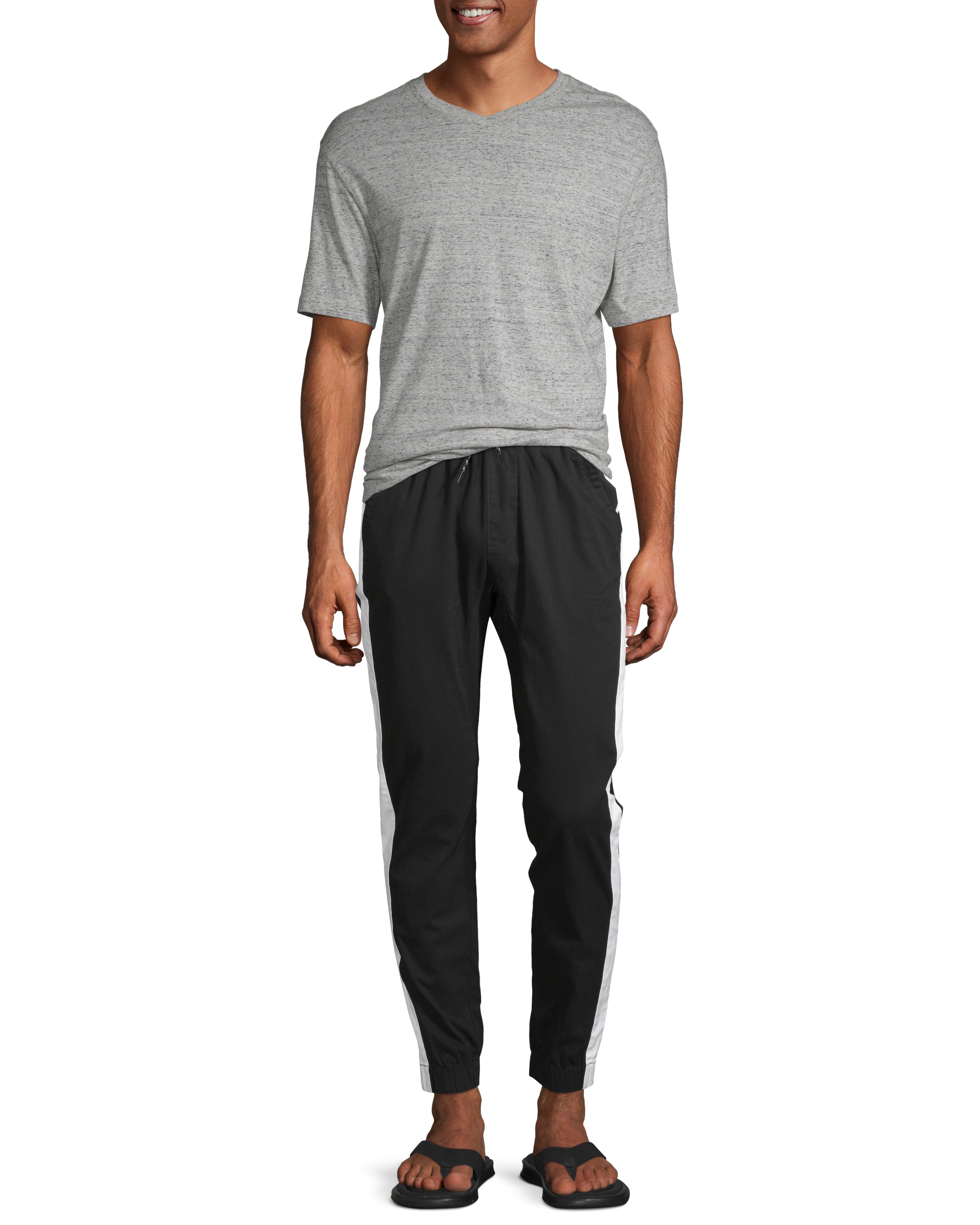 No Boundaries Men's Woven Side Stripe Jogger Pants - image 2 of 7