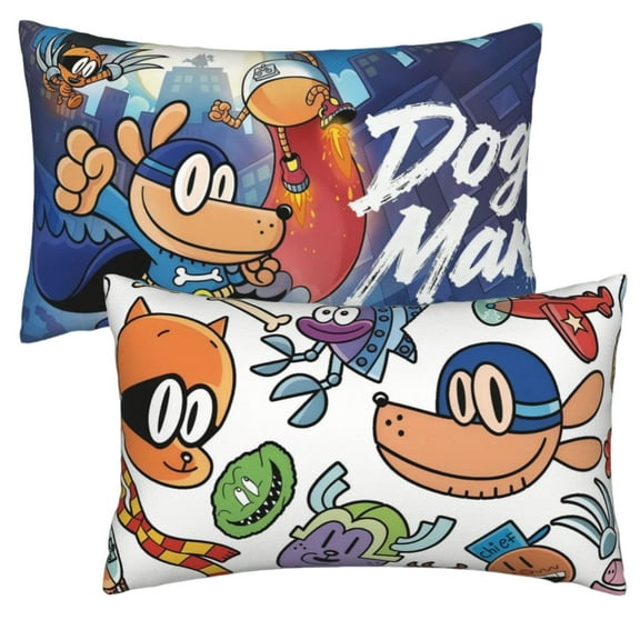 1PCS For Dogs Man Cartoon Themed Character Pillowcases, 20x30 Inch Double-Sided Design Pillow Cases with Hidden Zipper, Soft Breathable Fabric for Lounge Decor and Comfort Pillowcases