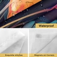 thumbnail image 4 of Spring Floral No Hooks Shower Curtain with Snap-in Liner Mystic Gradient Color Flowers Romantic Modern Black Shower Curtains for Bathroom, Waterproof, Easy Install, Washable 72"x96", 4 of 9