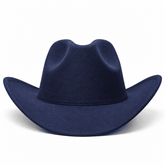 ASEIDFNSA Kids Western Cowboy Hat, Structured Felt Curved Brim for Boys Girls Holiday Navy 4-10 Years