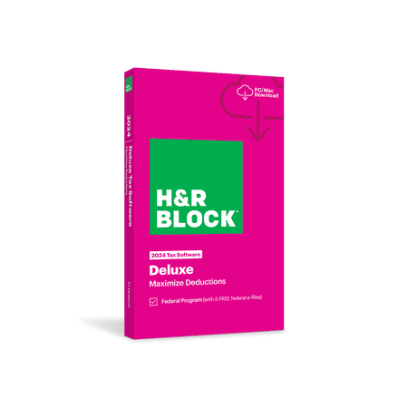H&R Block Tax Software Deluxe 2024 PC/Mac [Key Card]