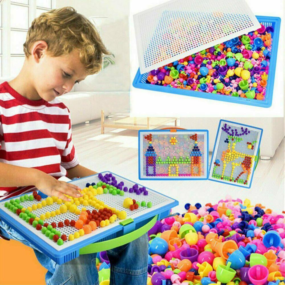 Children Puzzle Peg Board With 296 Pegs For Kids Early Educational Toys DIY hi 