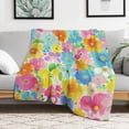 thumbnail image 5 of Floral Colorful Flower Blanket for Bed Throw Blanket for Women, Men And Kids Super Soft Plush Blanket Throw, Print Blanket, Blanket for Kids, 5 of 7