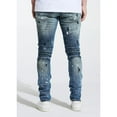thumbnail image 4 of Embellish NYC Men's Moto Biker Rip & Repair Distressed Skinny Fit Denim Jeans (36, Indigo Blue), 4 of 4
