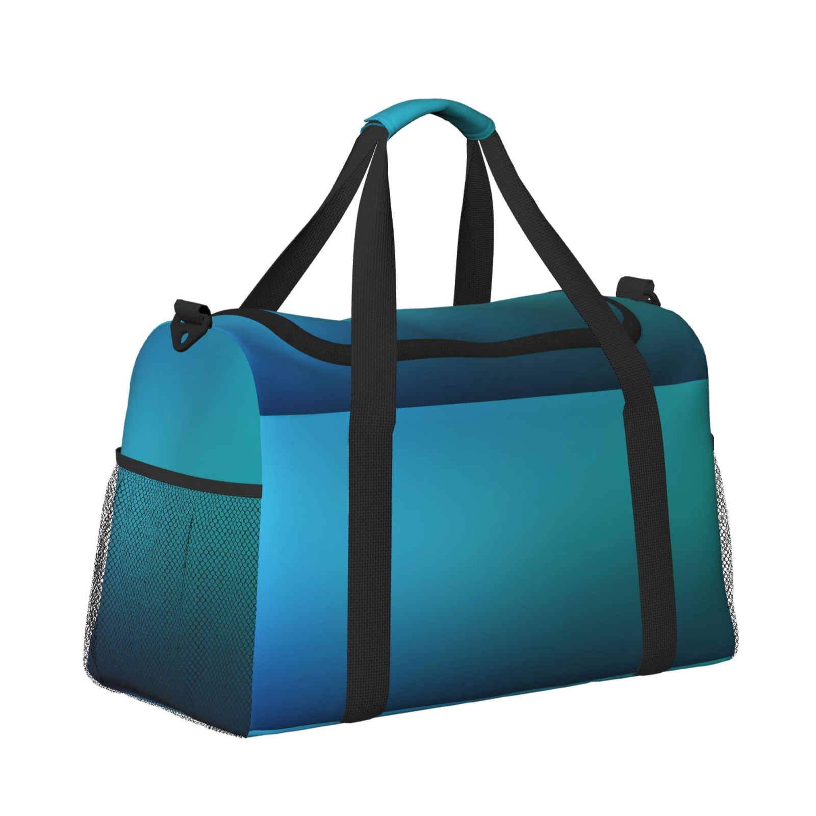 Fuzoiu Blue to turquoise Print Travel Duffle Bag,Carry On Tote Bags,Duffel Bag,Sport Gym Bag, Hospital Bag for Labor and Delivery, Overnight Bag,Luggage Bag