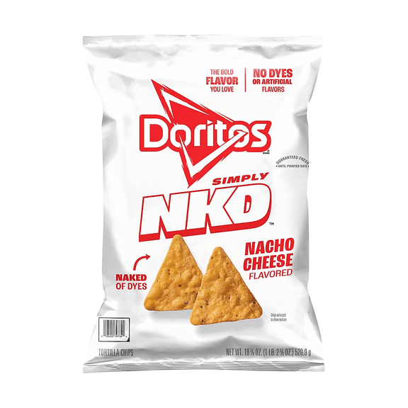 Doritos Simply NKD Tortilla Chips Nacho Cheese Flavored, 18 3/8 Oz