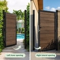 thumbnail image 4 of VEIKOUS 6' x 3' Cedar Wood Garden Gate with Aluminum Frame, Lockable Full Enclosure Security Privacy Fence Gate for Yard, Brown, 4 of 9