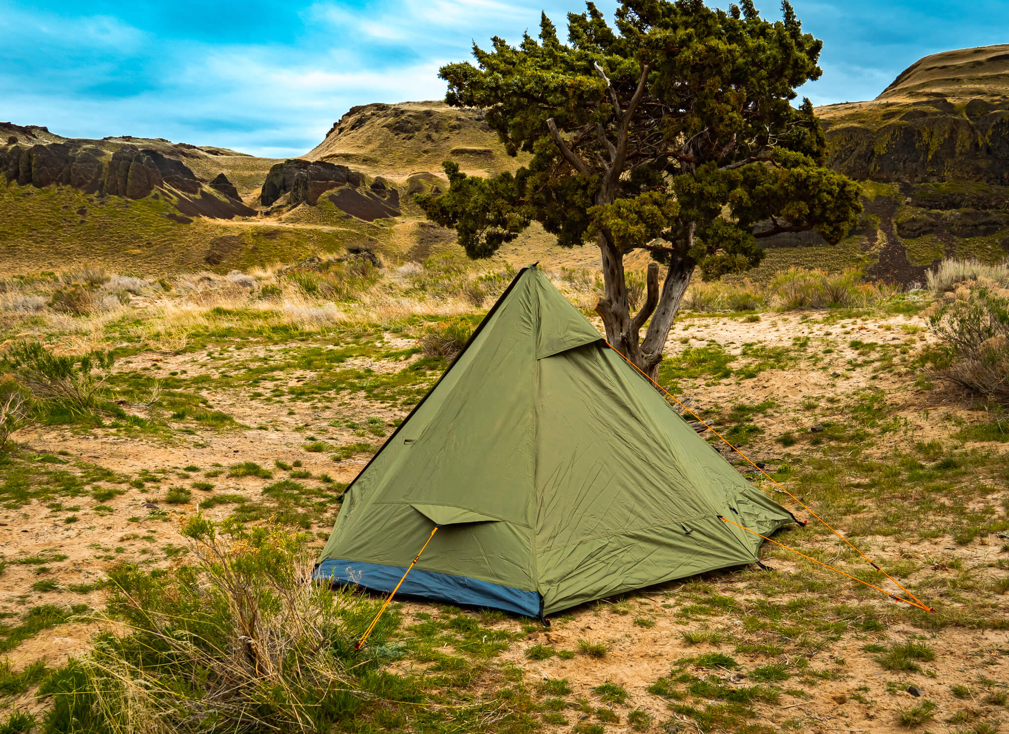 River Country Products One Person Trekking Pole Tent, Ultralight Backpacking Tent - Green