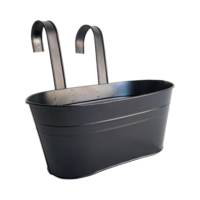 Maceta de metal duradera Bearachild Jardín y Patio negro 28*13*12*22.5*9.5