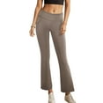 thumbnail image 2 of Gomelly Ladies Trousers Solid Color Bottoms Sport Harem Pants Women Lounge Jogger Activewear Wide Leg Khaki M, 2 of 5