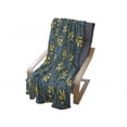 thumbnail image 4 of Yellow and Blue Soft Flannel Fleece Blanket, Autumn Season Foliage with Stars Circles on Blue Shade Background, Cozy Plush for Indoor and Outdoor Use, 70" x 90", Dark Blue and Yellow, by Ambesonne, 4 of 6