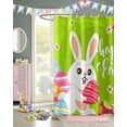 thumbnail image 3 of Easter Shower Curtain Bunny Easter Eggs Flower Shower Curtains for Bathroom Decor Green Bath Curtains Sets for Spring Easter Bathroom Decor Fabric Waterproof Standard 72" X 72", 3 of 6