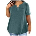 thumbnail image 2 of Oversized T Shirts for Women 2026 Summer Plus Size Short Sleeve V Neck Loose Plain Tshirts Womens Tees, 2 of 8