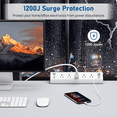 thumbnail image 7 of VILONG Desk Clamp Surge Protector Power Strip, 5 Outlets 6 USB Ports Total 40W Fast Charging Fits 1.6" Tabletop Edge,6ft, 7 of 7