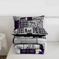 thumbnail image 4 of Erosebridal Plaid Bear Deer Comforter Set Rustic Cabin Bedding Set Twin Size Country Hunting Wildlife Bedding Comforter Sets Adults Women Woodland Animal Quilt Set Purple Black Grey, 4 of 7