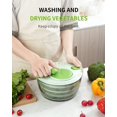 thumbnail image 3 of Salad Spinner Large Lettuce Spinners With Secure Lid Lock & Rotary Handle, Drain Lettuce, Wash Vegetable, Vegetable Dryer with Quick Dry Design, Bowl, Colander, 3.8 QT, Bpa-free, Green, 3 of 5