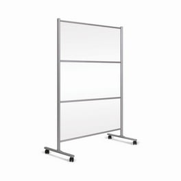 Protector Series Mobile Glass Panel Divider, 49 x 22 x 69, Clear/Aluminum Protector Series Mobile Glass Panel Divider, 49 x 22 x 69, Clear/Aluminum