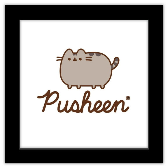 Gallery Pops Pusheen - Logo Wall Art, Black Framed Version, 12" x 12"