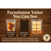 Farm Raised Candles - USA Made - 5-Pack - Fall Wax Melts - Hand Crafted – Vanilla Cream Pie, Apple Cider, Butterscotch, Pumpkin Spice & Latte – 1 Pound Pack - 100% American Soy