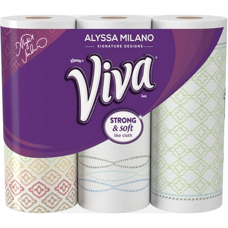 VIVA Signature Designs Big Roll Paper Towels, Print, 63 sheets, 3 rolls