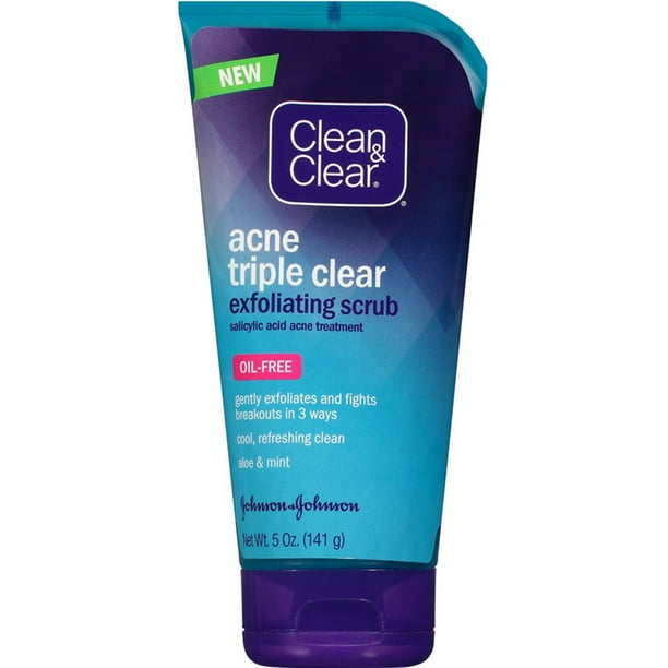 3 Pack Clean & Clear Acne Triple Clear Exfoliating Scrub, Oil Free 5