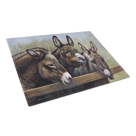 

Caroline s Treasures BDBA0235LCB Donkeys by Daphne Baxter Glass Cutting Board Large 12H x 16W multicolor