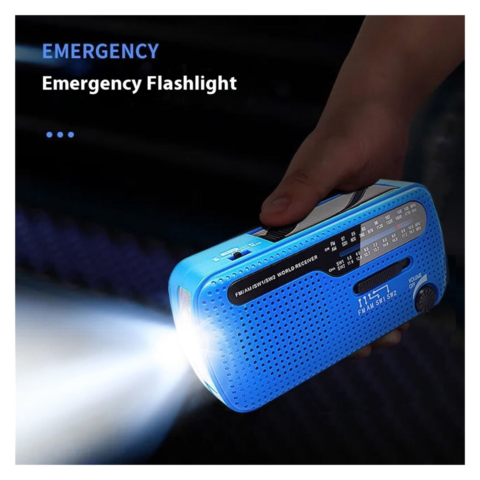 Outdoor Emergency LED Light FM/AM Solar Hand-cranked Rechargeable Radio Can Charge e Phones