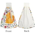 thumbnail image 4 of 1 Pcs Hanging Towels, Dish Towels Amazing Floral Art Fox On Beige Absorbent Hand Towels with Hanging Loop Washcloth for Bathroom Kitchen, 4 of 7