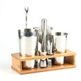 thumbnail image 4 of Ensemble de 11 Pcs pour Bar, Ensemble de Shaker à Cocktail avec Support en Bois, Outil de Mélange de Cocktail pour Bar, 4 of 9